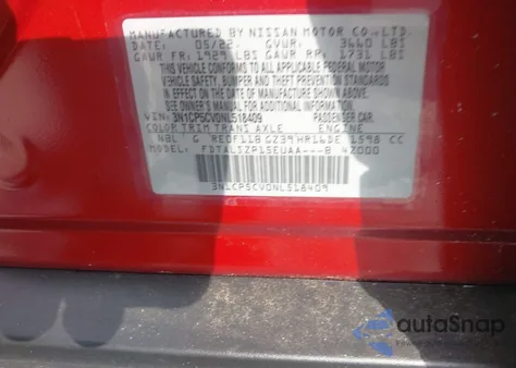 2022 Nissan Kicks Sv Xtronic Cvt z USA, uszkodzony, nr VIN 3N1CP5CV0NL518409